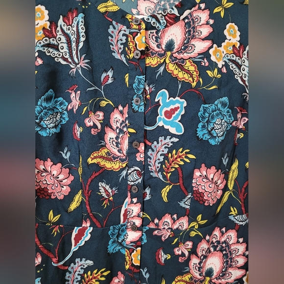 Ann Taylor LOFT Colorful Long Sleeve Dress Sz Petite 4 - Picture 4 of 6